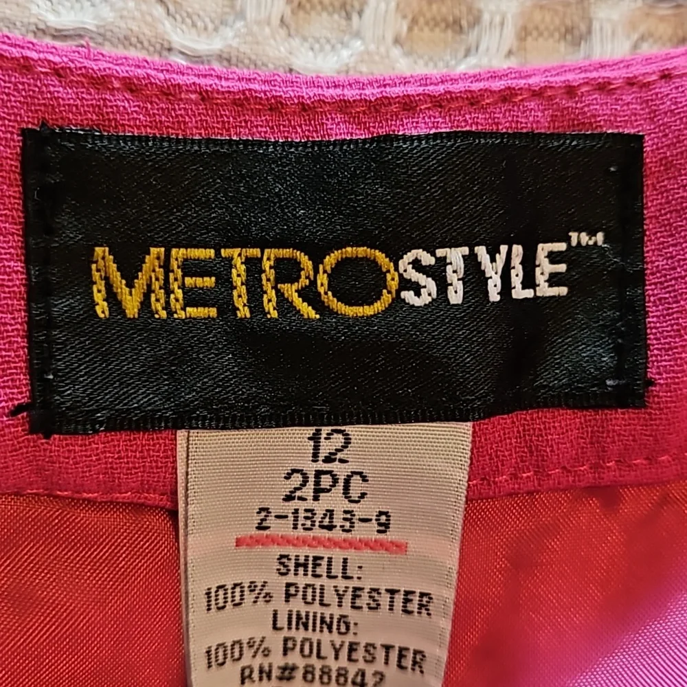 Metro Style Wide Leg Flowy Lined Womens Pants Hot Pink Sz.12 - Picture 11 of 11